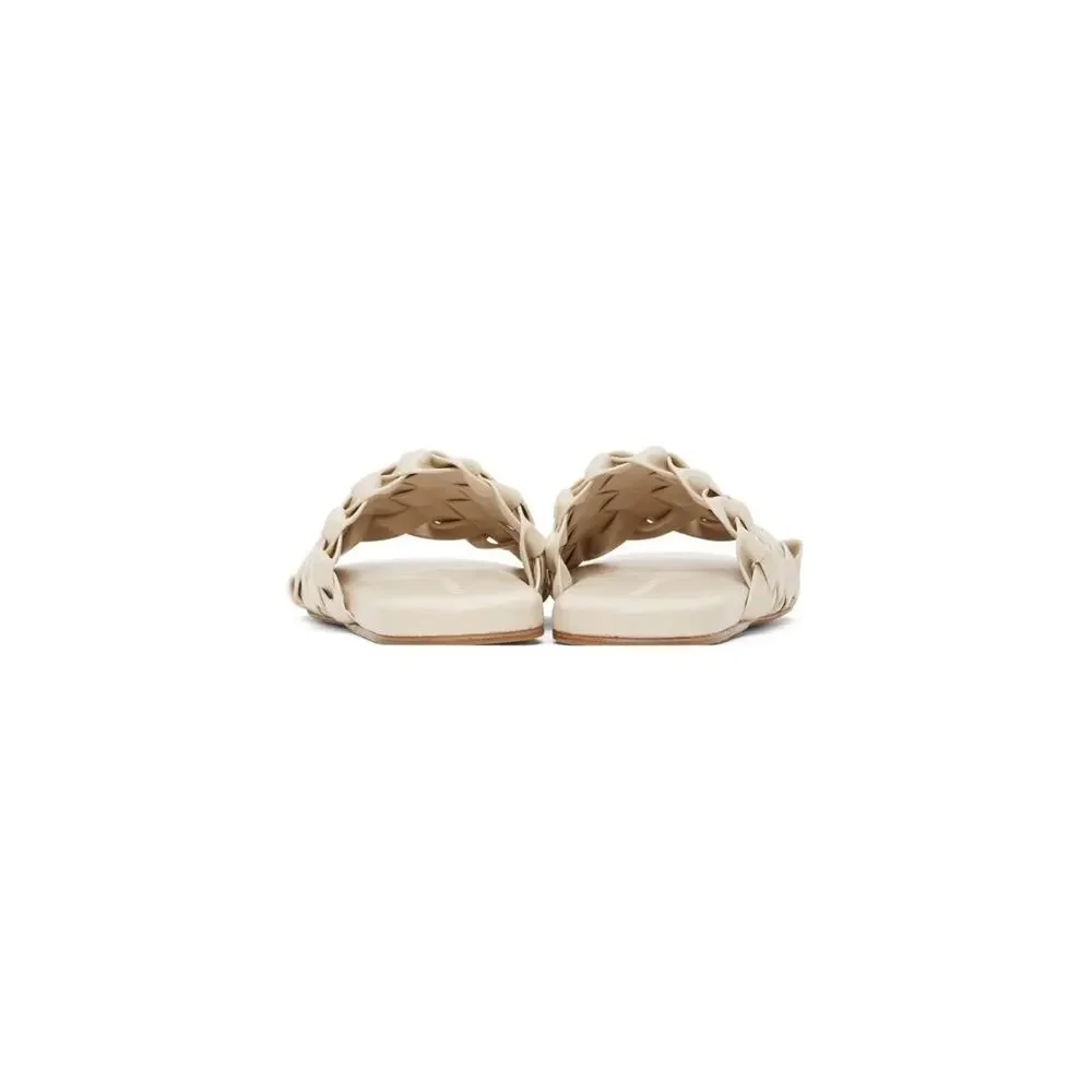NIB $1150 Bottega Veneta Men's Intrecciato Leather Sandals White 9 US 620298 IT